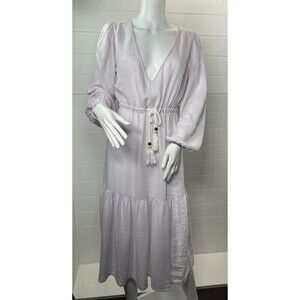 Joie Linen Blend Beach Dress Cover-Up Long Sheer Light Lilac Women's Sz S NWT
